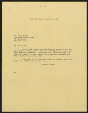 [Letter from Isaac H. Kempner to Minor Wheaton, December 23, 1957]