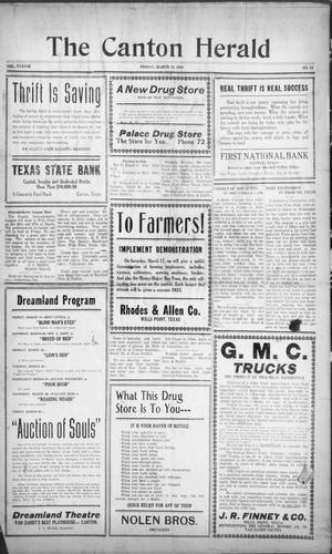 The Canton Herald (Canton, Tex.), Vol. 38, No. 12, Ed. 1 Friday, March 19, 1920