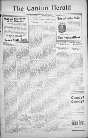 The Canton Herald (Canton, Tex.), Vol. 39, No. 48, Ed. 1 Friday, December 2, 1921