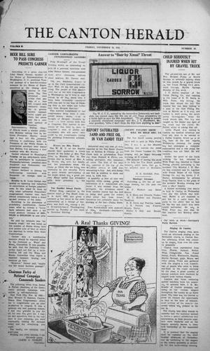 Primary view of object titled 'The Canton Herald (Canton, Tex.), Vol. 50, No. 48, Ed. 1 Friday, November 25, 1932'.