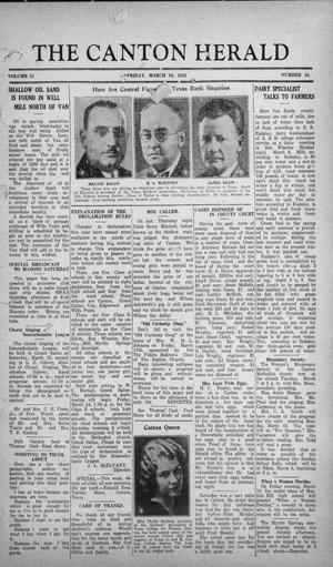 The Canton Herald (Canton, Tex.), Vol. 51, No. 10, Ed. 1 Friday, March 10, 1933