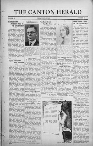 The Canton Herald (Canton, Tex.), Vol. 51, No. 43, Ed. 1 Friday, October 27, 1933