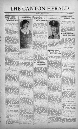 The Canton Herald (Canton, Tex.), Vol. 51, No. 45, Ed. 1 Friday, November 10, 1933