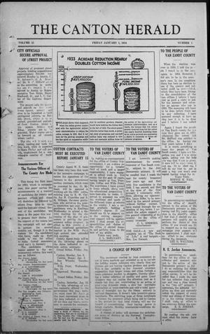 The Canton Herald (Canton, Tex.), Vol. 52, No. 1, Ed. 1 Friday, January 5, 1934