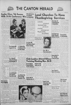 The Canton Herald (Canton, Tex.), Vol. 72, No. 48, Ed. 1 Thursday, November 25, 1954
