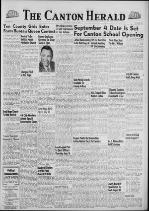 Primary view of object titled 'The Canton Herald (Canton, Tex.), Vol. 74, No. 33, Ed. 1 Thursday, August 16, 1956'.