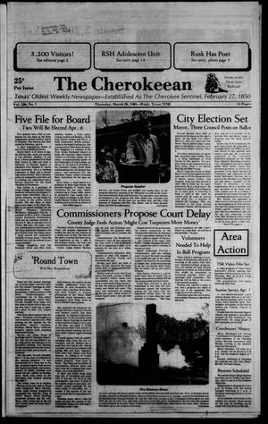 Primary view of object titled 'The Cherokeean. (Rusk, Tex.), Vol. 136, No. 7, Ed. 1 Thursday, March 28, 1985'.