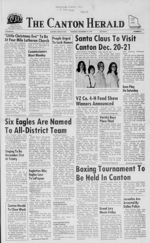 The Canton Herald (Canton, Tex.), Vol. 90, No. 51, Ed. 1 Thursday, December 19, 1974