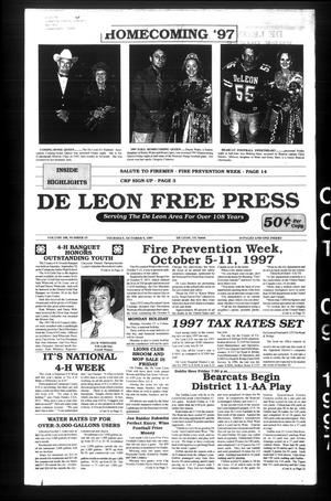Primary view of object titled 'De Leon Free Press (De Leon, Tex.), Vol. 108, No. 15, Ed. 1 Thursday, October 9, 1997'.