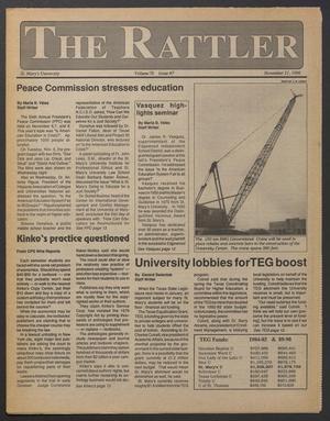 Primary view of object titled 'The Rattler (San Antonio, Tex.), Vol. 76, No. 7, Ed. 1 Wednesday, November 21, 1990'.
