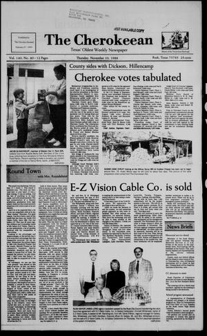 The Cherokeean. (Rusk, Tex.), Vol. 140, No. 40, Ed. 1 Thursday, November 10, 1988