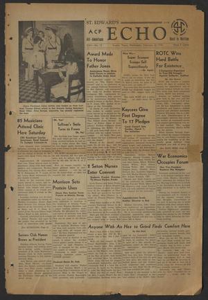 St. Edward's Echo (Austin, Tex.), Vol. 25, No. 15, Ed. 1 Wednesday, February 25, 1942