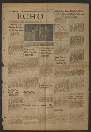 St. Edward's Echo (Austin, Tex.), Vol. 26, No. 14, Ed. 1 Wednesday, March 3, 1943