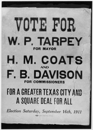 [Election poster for the first Texas City election in 1911]