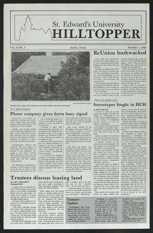 Primary view of object titled 'St. Edward's University Hilltopper (Austin, Tex.), Vol. 11, No. 5, Ed. 1 Friday, October 1, 1982'.