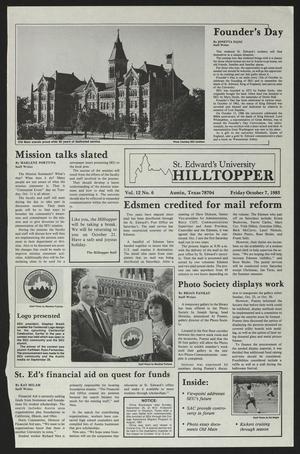 Primary view of object titled 'St. Edward's University Hilltopper (Austin, Tex.), Vol. 12, No. 6, Ed. 1 Friday, October 7, 1983'.