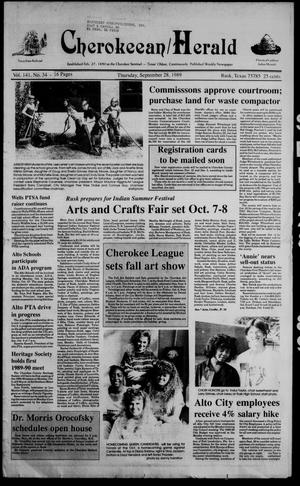 Cherokeean/Herald (Rusk, Tex.), Vol. 141, No. 34, Ed. 1 Thursday, September 28, 1989