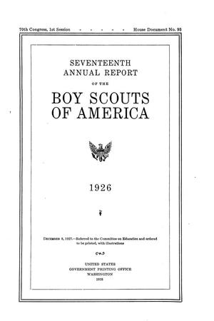 Primary view of object titled 'Annual Report of the Boy Scouts of America: 1926'.