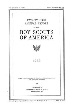 Primary view of object titled 'Annual Report of the Boy Scouts of America: 1930'.
