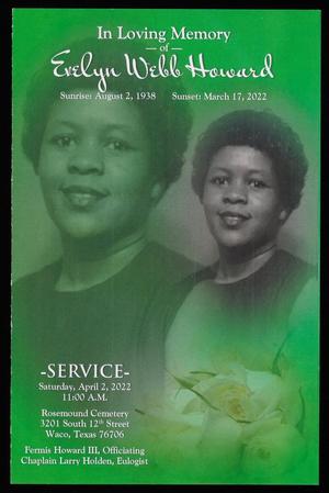 [Funeral Program for Evelyn Webb Howard, April 2, 2022]