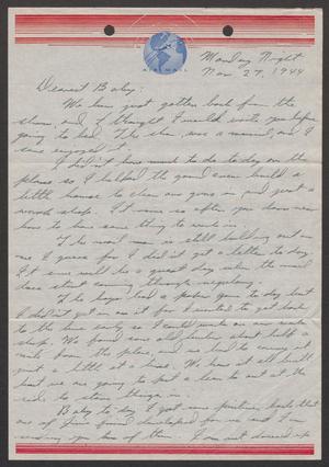 Primary view of object titled '[Letter from Joe Davis to Catherine Davis - November 27, 1944]'.
