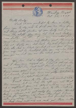 [Letter from Joe Davis to Catherine Davis - October 30, 1944]