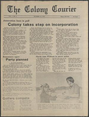The Colony Courier (The Colony, Tex.), Vol. 1, No. 9, Ed. 1 Thursday, October 14, 1976