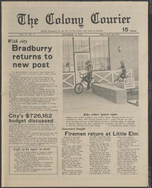 Primary view of object titled 'The Colony Courier (The Colony, Tex.), Vol. 4, No. 4, Ed. 1 Thursday, September 13, 1979'.