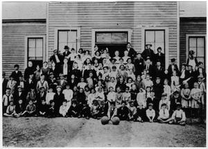 Primary view of object titled '[Two-room school in Texas City in the early 1900's]'.