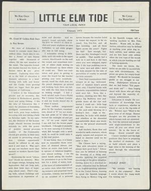 Primary view of object titled 'Little Elm Tide (Little Elm, Tex.), Ed. 1 Monday, February 1, 1971'.