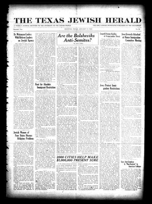 Primary view of object titled 'The Texas Jewish Herald (Houston, Tex.), Vol. 16, No. 20, Ed. 1 Thursday, January 17, 1924'.