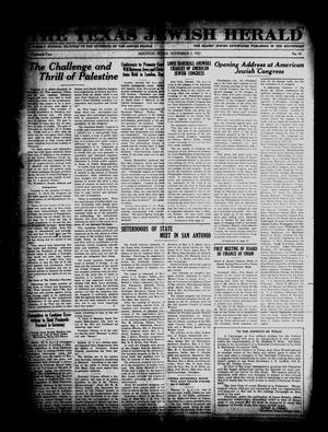 Primary view of object titled 'The Texas Jewish Herald (Houston, Tex.), Vol. 18, No. 10, Ed. 1 Thursday, November 5, 1925'.