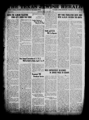 Primary view of object titled 'The Texas Jewish Herald (Houston, Tex.), Vol. 18, No. 19, Ed. 1 Thursday, January 7, 1926'.