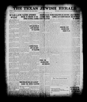 Primary view of object titled 'The Texas Jewish Herald (Houston, Tex.), Vol. 18, No. 28, Ed. 1 Thursday, March 11, 1926'.