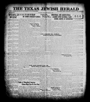 Primary view of object titled 'The Texas Jewish Herald (Houston, Tex.), Vol. 19, No. 5, Ed. 1 Thursday, September 30, 1926'.