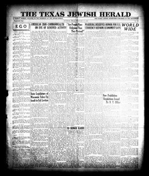 Primary view of object titled 'The Texas Jewish Herald (Houston, Tex.), Vol. 19, No. 25, Ed. 1 Thursday, February 17, 1927'.
