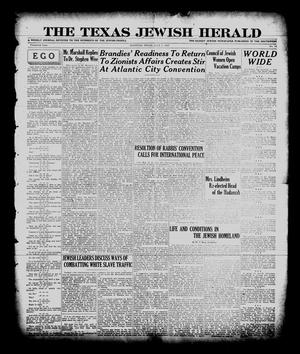 Primary view of object titled 'The Texas Jewish Herald (Houston, Tex.), Vol. 20, No. 13, Ed. 1 Thursday, July 7, 1927'.