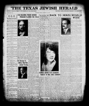Primary view of object titled 'The Texas Jewish Herald (Houston, Tex.), Vol. 20, No. 40, Ed. 1 Thursday, January 12, 1928'.