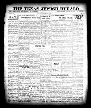 Primary view of object titled 'The Texas Jewish Herald (Houston, Tex.), Vol. 20, No. 43, Ed. 1 Thursday, February 2, 1928'.