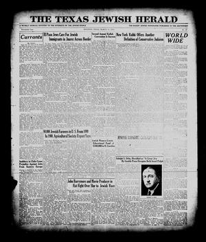 Primary view of object titled 'The Texas Jewish Herald (Houston, Tex.), Vol. 20, No. 49, Ed. 1 Thursday, March 15, 1928'.