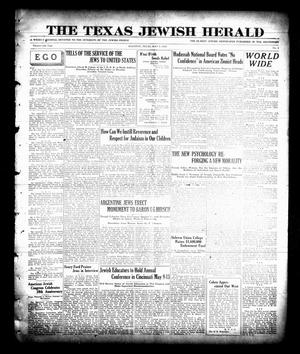Primary view of object titled 'The Texas Jewish Herald (Houston, Tex.), Vol. 21, No. 4, Ed. 1 Thursday, May 3, 1928'.