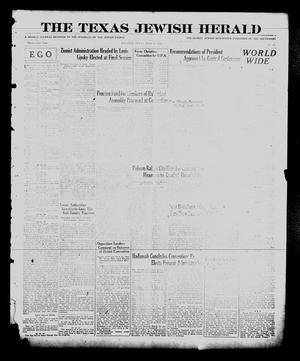 Primary view of object titled 'The Texas Jewish Herald (Houston, Tex.), Vol. 21, No. 14, Ed. 1 Thursday, July 12, 1928'.