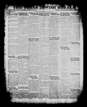 Primary view of object titled 'The Texas Jewish Herald (Houston, Tex.), Vol. 24, No. [33], Ed. 1 Thursday, November 26, 1931'.