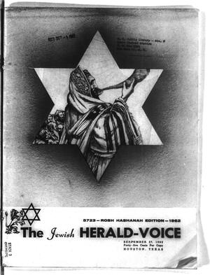 Primary view of object titled 'The Jewish Herald-Voice (Houston, Tex.), Vol. [57], Ed. 1 Thursday, September 27, 1962'.