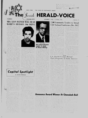 The Jewish Herald-Voice (Houston, Tex.), Vol. 60, No. 37, Ed. 1 Thursday, December 9, 1965