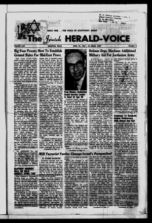 Primary view of object titled 'The Jewish Herald-Voice (Houston, Tex.), Vol. 64, No. 2, Ed. 1 Thursday, April 10, 1969'.