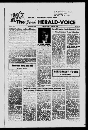 Primary view of object titled 'The Jewish Herald-Voice (Houston, Tex.), Vol. 64, No. 9, Ed. 1 Thursday, May 29, 1969'.
