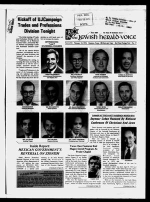 The Jewish Herald-Voice (Houston, Tex.), Vol. 66, No. 47, Ed. 1 Thursday, February 12, 1976