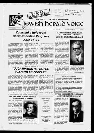 Primary view of object titled 'The Jewish Herald-Voice (Houston, Tex.), Vol. 68, No. 5, Ed. 1 Thursday, April 22, 1976'.
