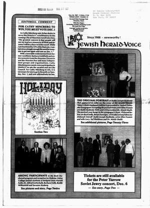 Primary view of object titled 'Jewish Herald-Voice (Houston, Tex.), Vol. 79, No. 35, Ed. 1 Thursday, November 26, 1987'.